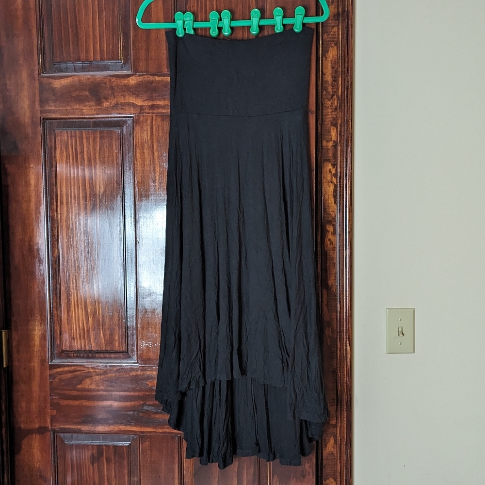 Maternity strapless hi low dress